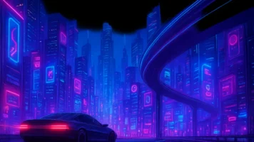 Filmes que mostram cidades futuristas cheias de tecnologia e neon