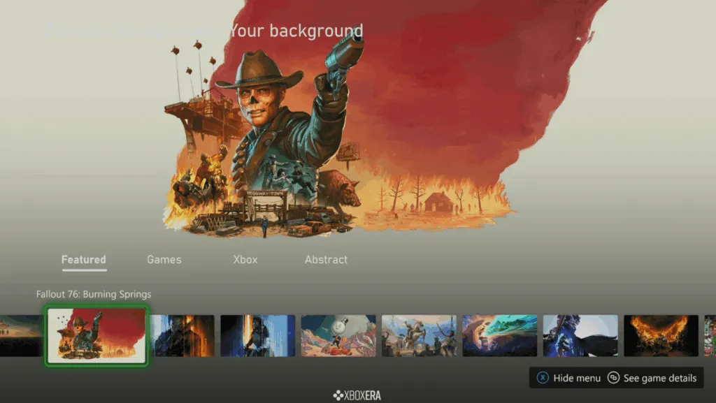 Novos fundos dinâmicos de fallout disponíveis para Xbox Series X|S